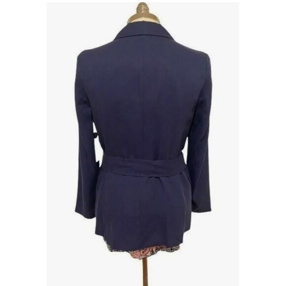 1.STATE Navy Double Breasted Belted Blazer Size M NWT $159 - Picture 7 of 16
